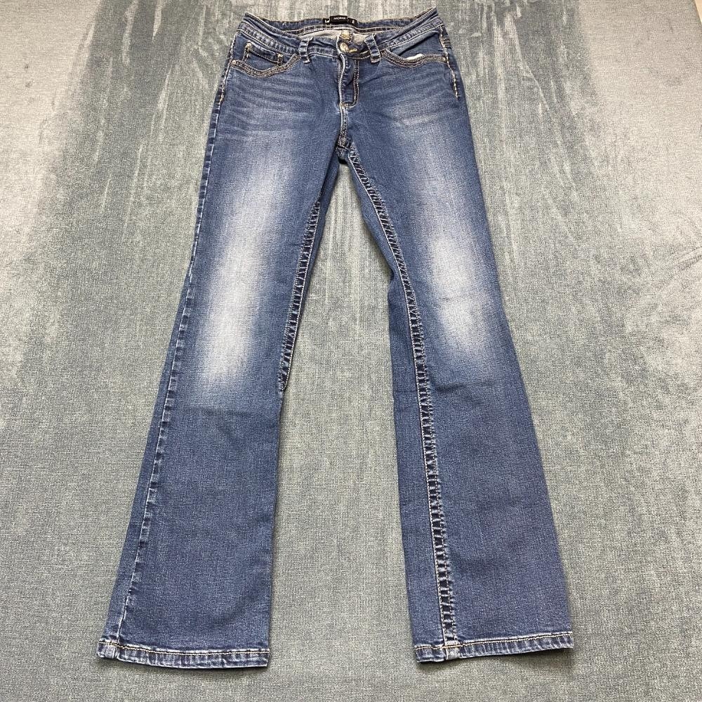Lee Jeans Womens 6 25x29.5 Blue Denim Cotton Stretch Travel Bootcut Leg Mid Rise